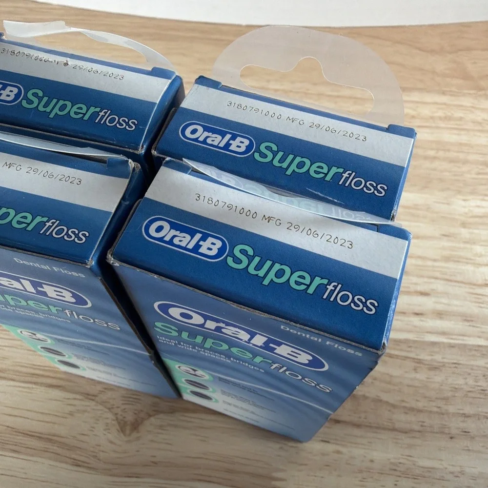 Oral-B Super Floss 50 Pre-Cut Dental Floss Strands Lot Of 5 Packs New Sealed